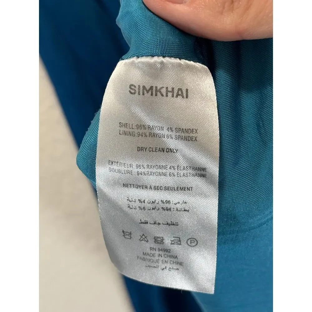 SIMKHAI Aldina Jersey Stretch Maxi Dress Blue Green Ombre, Size S Retails $645 - Picture 11 of 13